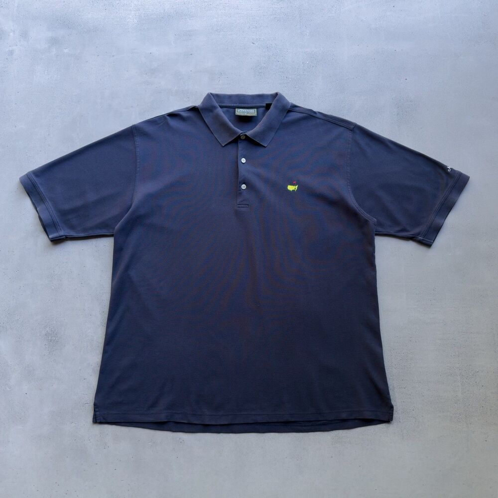 Vintage Masters Collection Augusta National Golf Polo Shirt XL Navy Pima Cotton